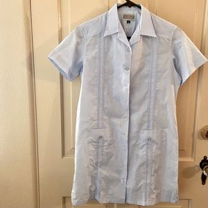 BN Girls Guayabera Cover Up Girls Dress blue Size-12  by Nativa swim cover up.